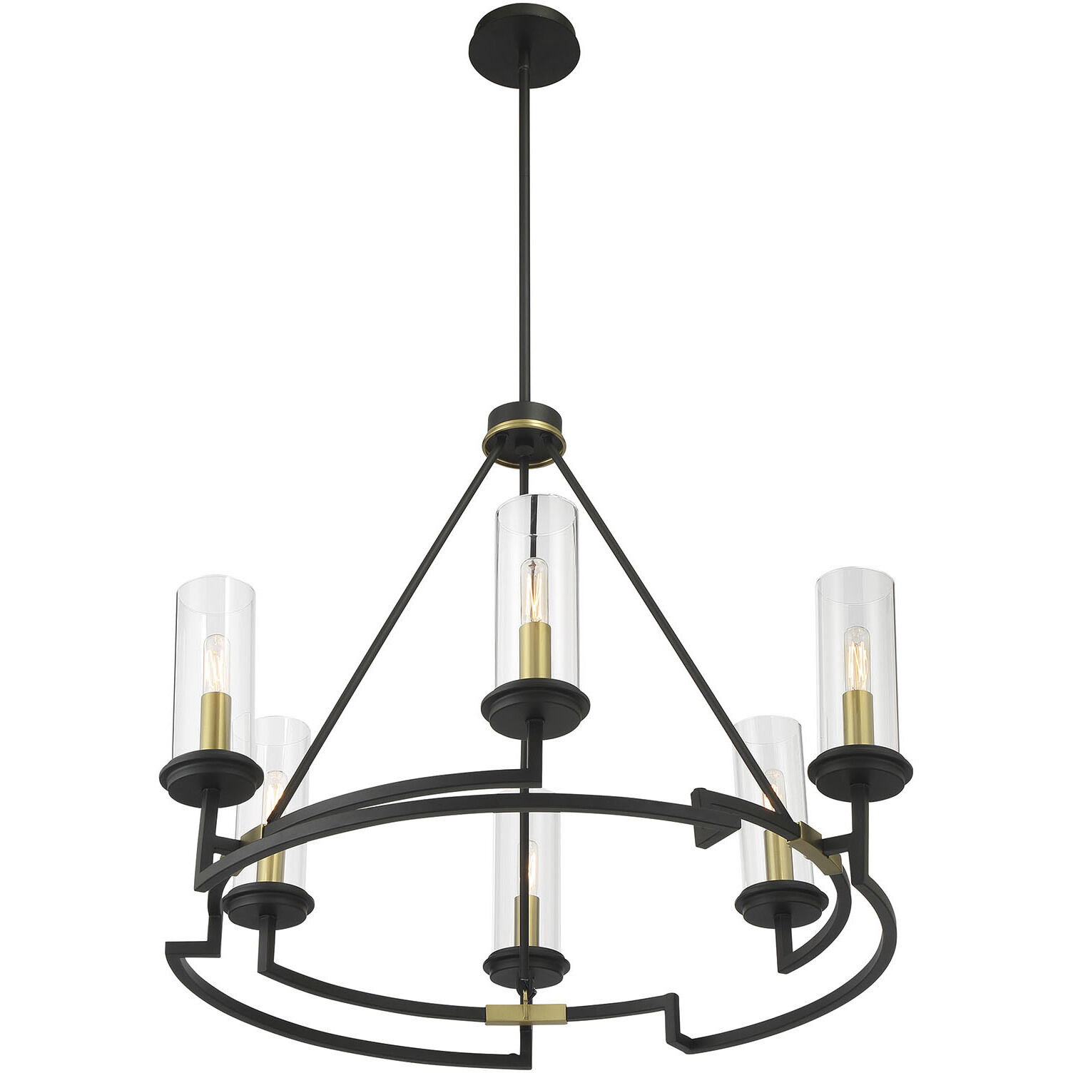 Hillstone 6 Light 30.25 inch Soft Brass And Sand Coal Chandelier Ceiling Light